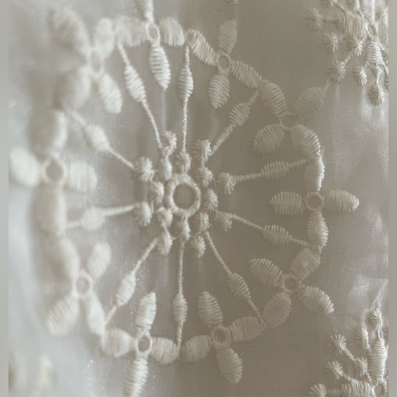 Topshop Textured Floral Embroidered Ivory Mini/Midi Dress Size 6 - Picture 13 of 14